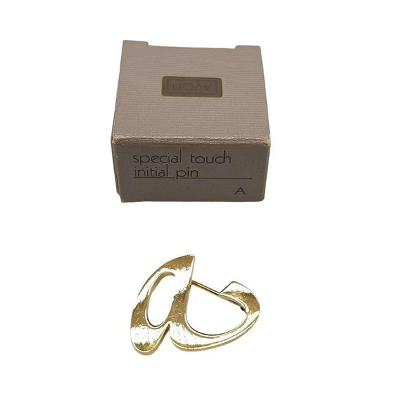 Vintage 1986 Avon Special Touch Initial A Pin Brooch Gold Plated Retro - Picture 1 of 5